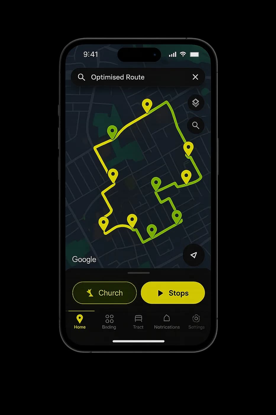Optimised route map preview